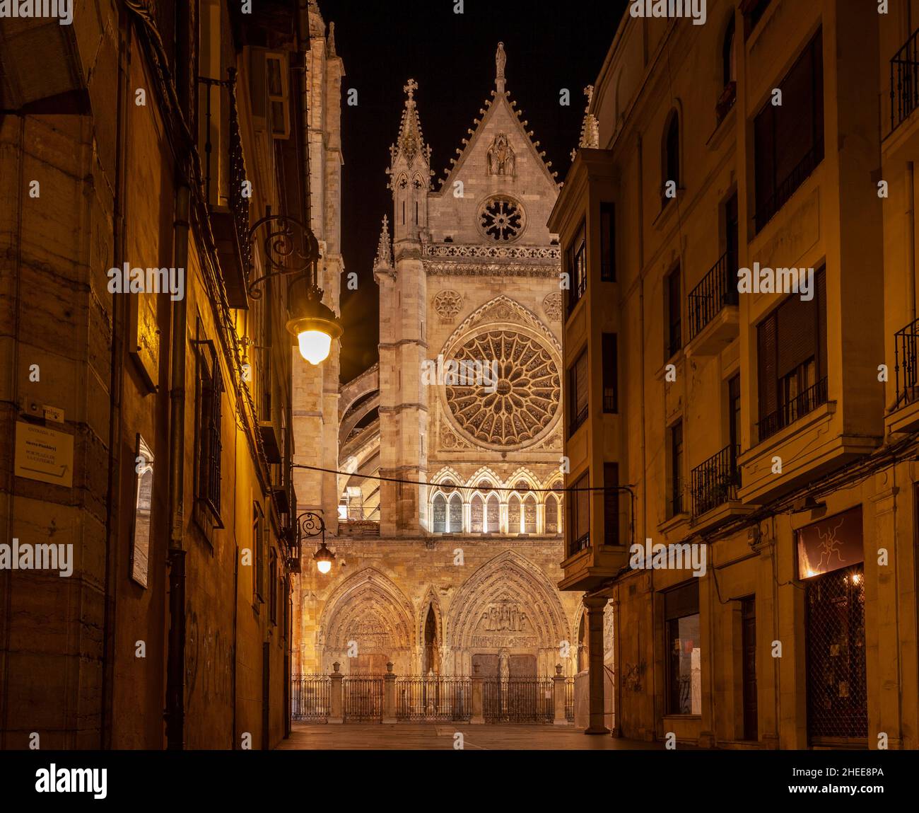 Gotische Kathedrale von Leon. Castilla y Leon, Spanien Stockfoto