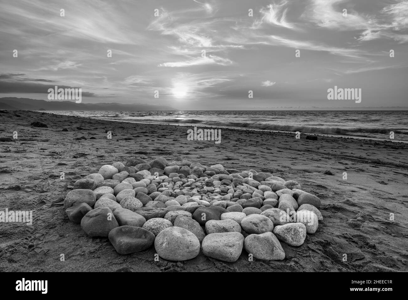 Hochauflösendes Bild Der Rituellen Zeremonialsteine Im Schwarz-Weiß-Bildformat Stockfoto