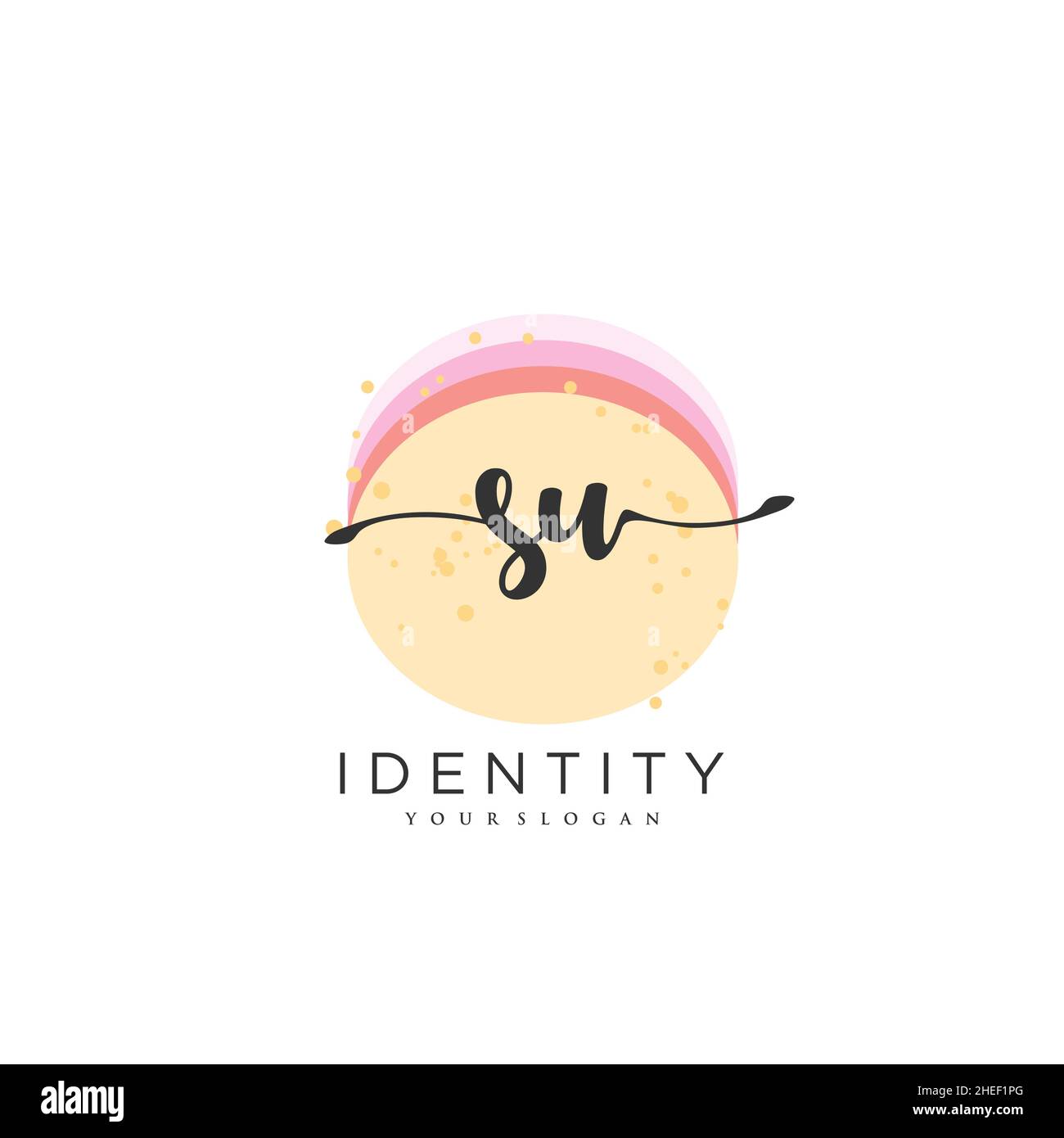 SU Handschrift Logo Vektor Kunst der ersten Unterschrift, Hochzeit, Mode, jewerly, Boutique, Blumen und botanische mit kreativer Vorlage für jedes Unternehmen Stock Vektor