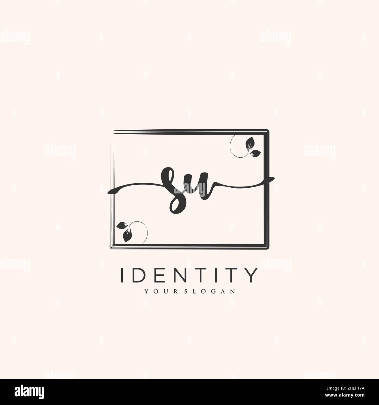 SU Handschrift Logo Vektor Kunst der ersten Unterschrift, Hochzeit, Mode, jewerly, Boutique, Blumen und botanische mit kreativer Vorlage für jedes Unternehmen Stock Vektor