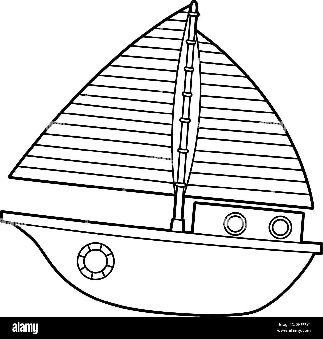 Segelboot Malvorlagen isoliert für Kinder Stock Vektor
