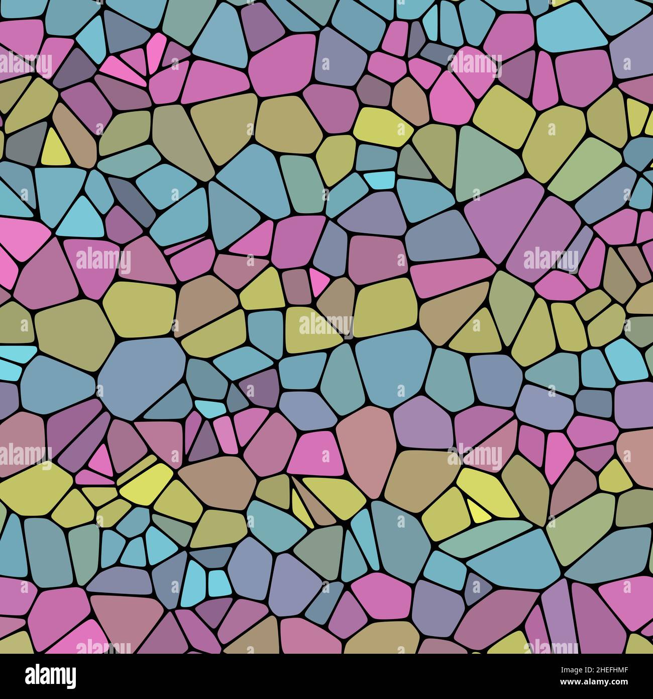Abstraktes buntes Mosaik-Muster, bestehend aus Elementen verschiedener Formen und Farben. Kreativer geometrischer Hintergrund Stockfoto