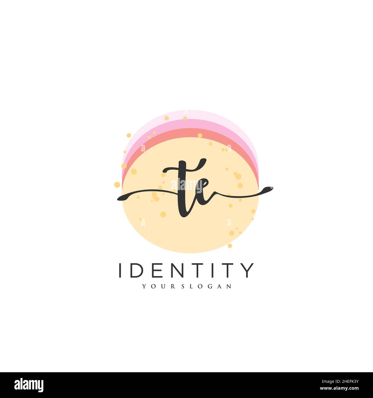 TE Handschrift Logo Vektor Kunst der ersten Unterschrift, Hochzeit, Mode, Schmuck, Boutique, Blumen und botanische mit kreativer Vorlage für jedes Unternehmen Stock Vektor