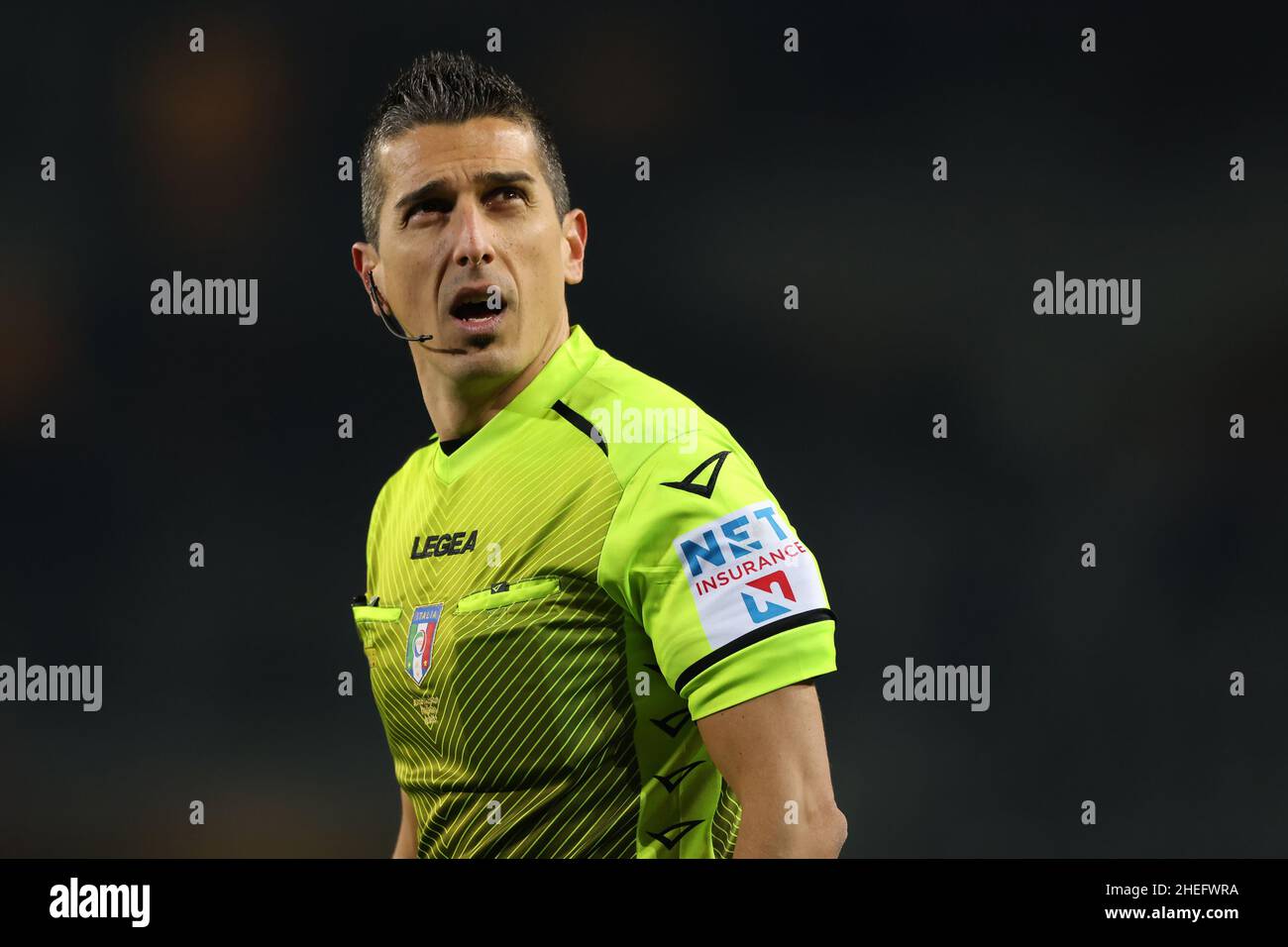 Turin, Italien, 10th. Januar 2022. Der Schiedsrichter Livio Marinelli reagiert während des Spiels der Serie A im Stadio Grande Torino, Turin. Bildnachweis sollte lauten: Jonathan Moscrop / Sportimage Stockfoto