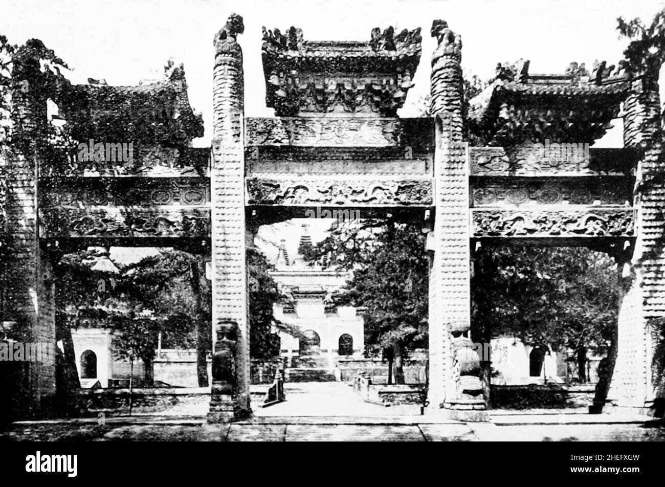 Kloster in der Nähe von Peking, China, Anfang 1900s Stockfoto