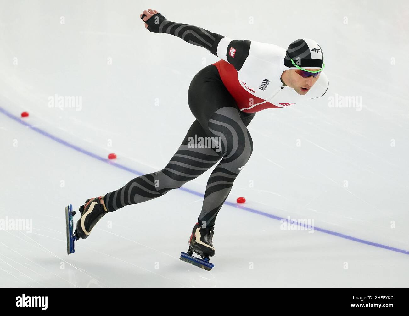 Zbigniew Brodka (POL) über die 1500m Männer während der Distanzen der ISU-Speedskating-Europameisterschaften am 9. Januar. 2022 in Thialf Ice Arena in Heerenveen, Niederlande Credit: SCS/Margarita Bouma/AFLO/Alamy Live News Stockfoto