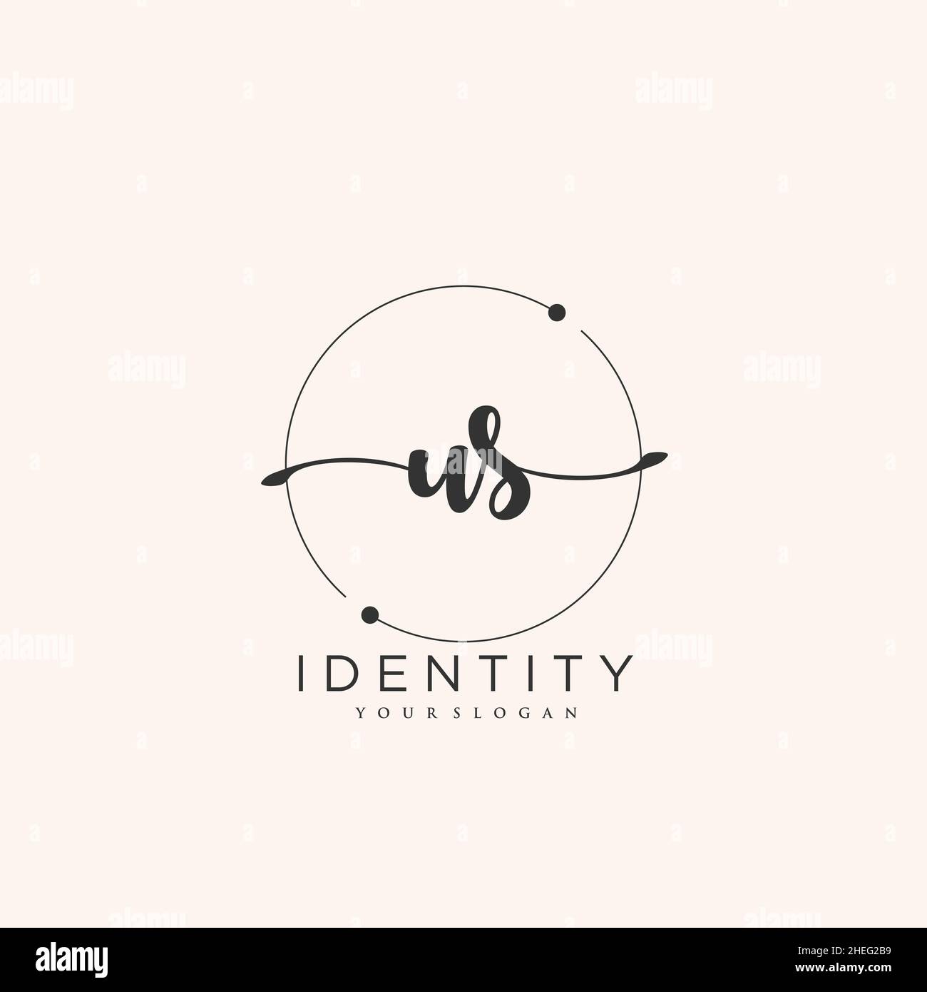 US-Handschrift Logo Vektor Kunst der ersten Unterschrift, Hochzeit, Mode, Schmuck, Boutique, Blumen und botanische mit kreativer Vorlage für jedes Unternehmen Stock Vektor