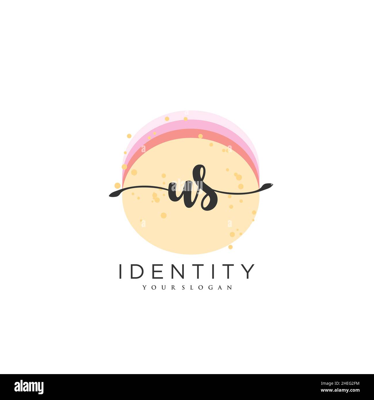 US-Handschrift Logo Vektor Kunst der ersten Unterschrift, Hochzeit, Mode, Schmuck, Boutique, Blumen und botanische mit kreativer Vorlage für jedes Unternehmen Stock Vektor