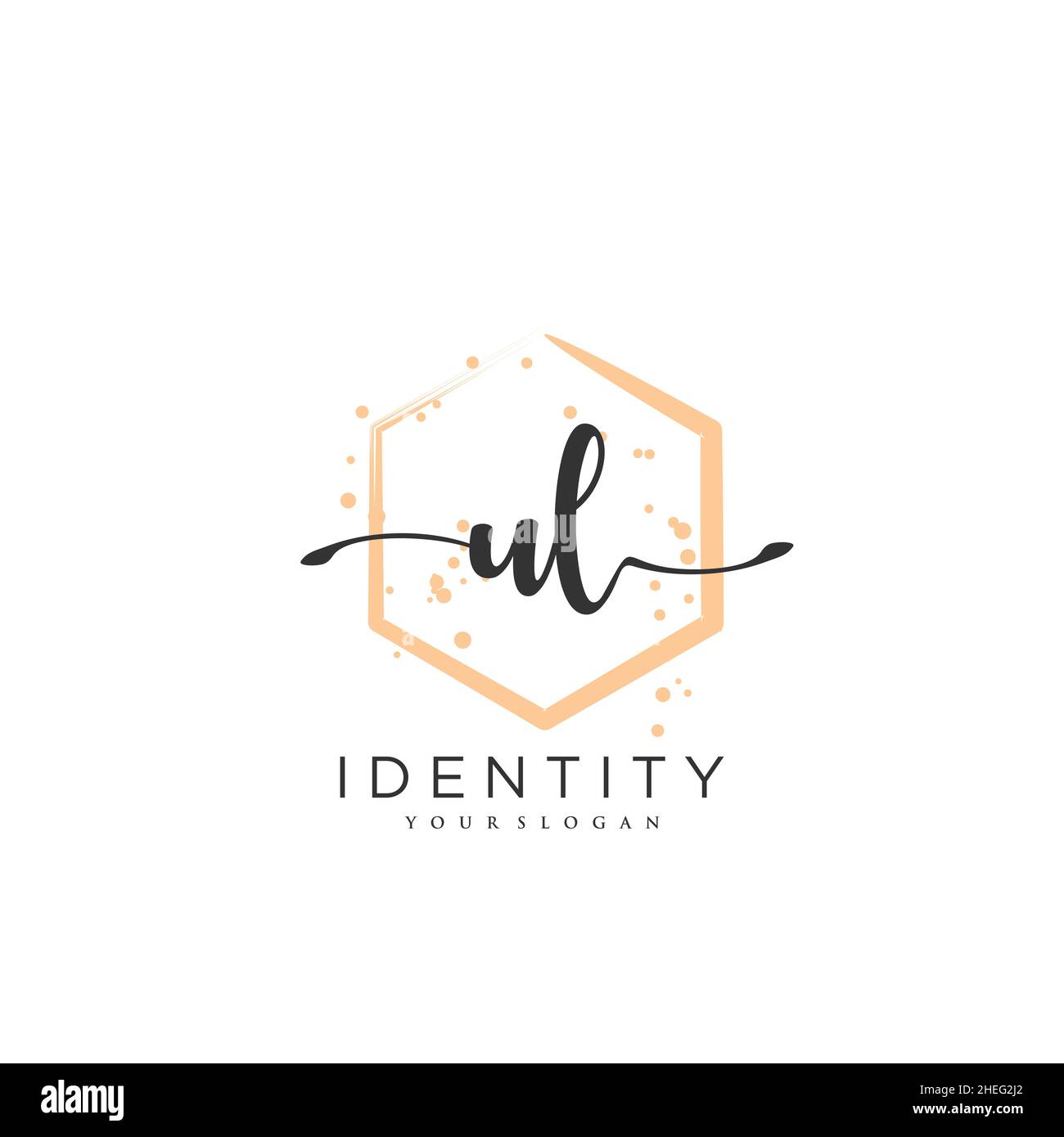 UL Handschrift Logo Vektor Kunst der ersten Unterschrift, Hochzeit, Mode, jewerly, Boutique, Blumen und botanische mit kreativer Vorlage für jedes Unternehmen Stock Vektor