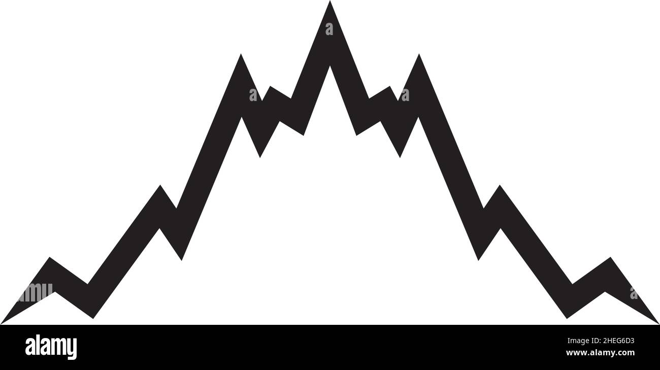 Schlichtes schwarzes Berg-Icon-Vektor-Logo-Design Stock Vektor