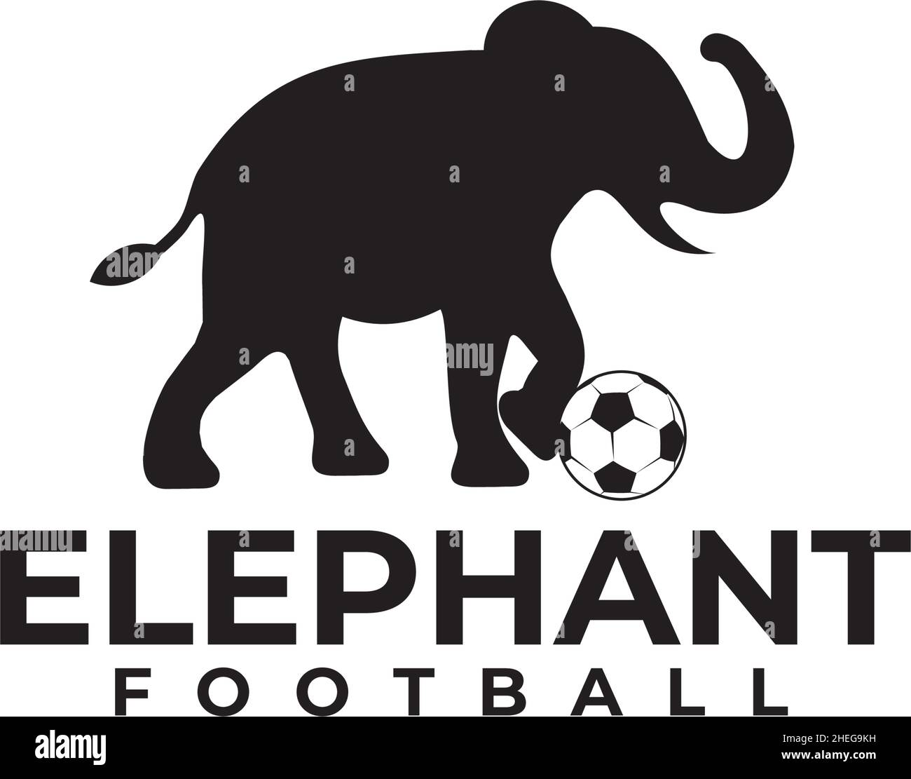 Elephant Kicks Ball Vektor Logo Design Stock Vektor