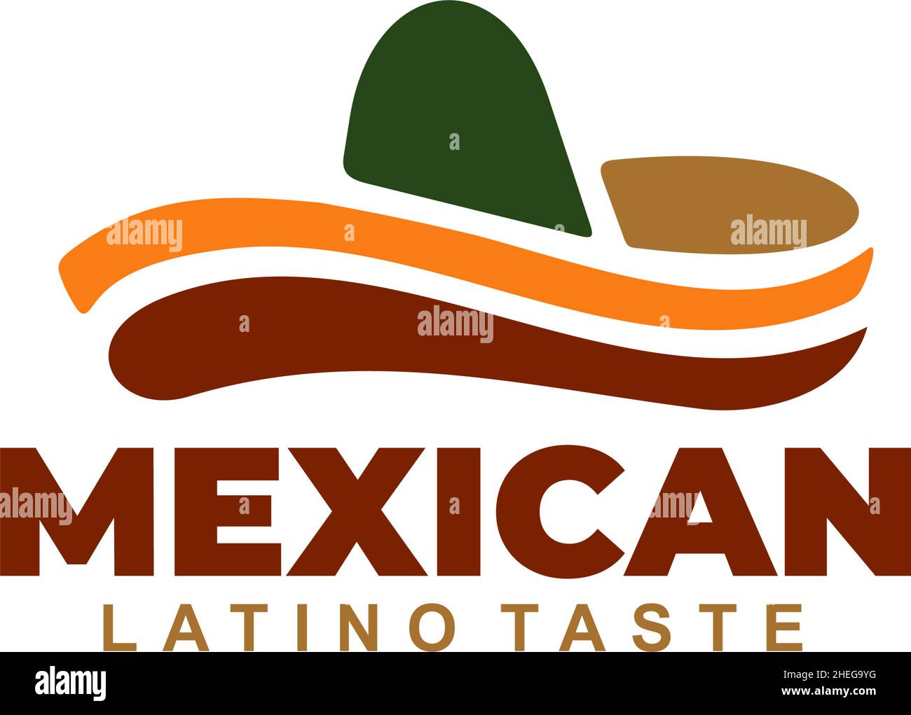 Mexikanisches Restaurant oder Mode-Vektor-Logo-Design mit Hutsymbol Stock Vektor