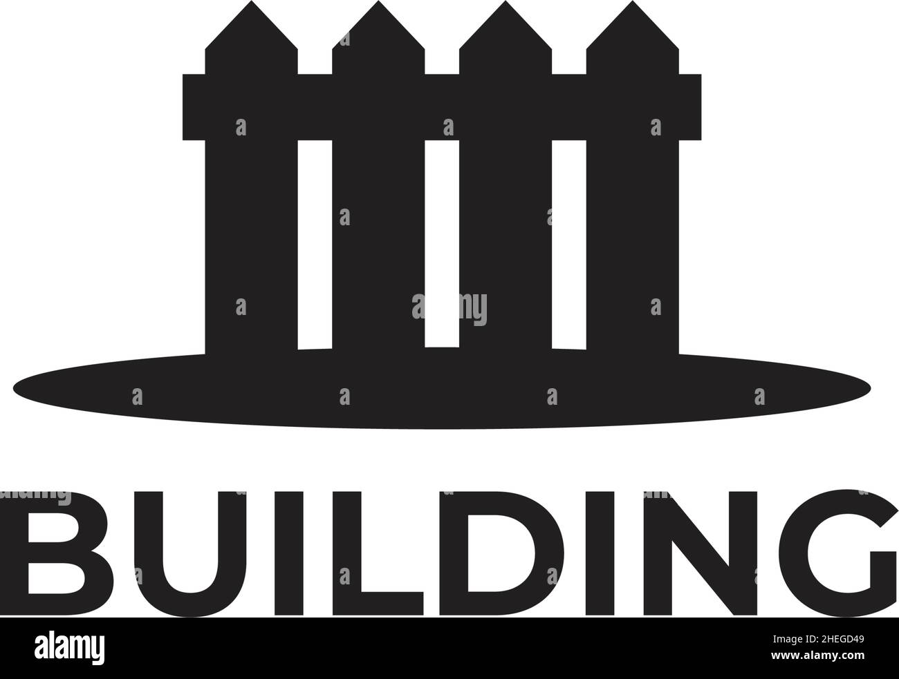 Immobilien und Hausbau Zaun Vektor-Logo-Design Stock Vektor