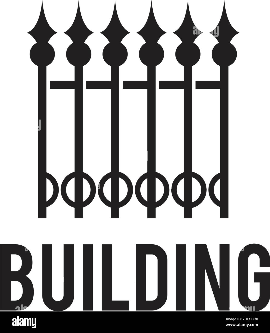 Immobilien und Hausbau Zaun Vektor-Logo-Design Stock Vektor