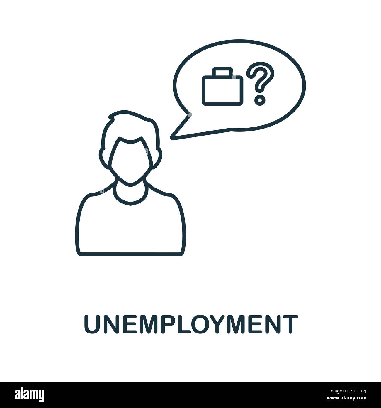 Symbol für Arbeitslosigkeit. Linienelement aus der risis-Sammlung. Lineare  Arbeitslosigkeit Symbol Zeichen für Web-Design, Infografiken und mehr  Stock-Vektorgrafik - Alamy