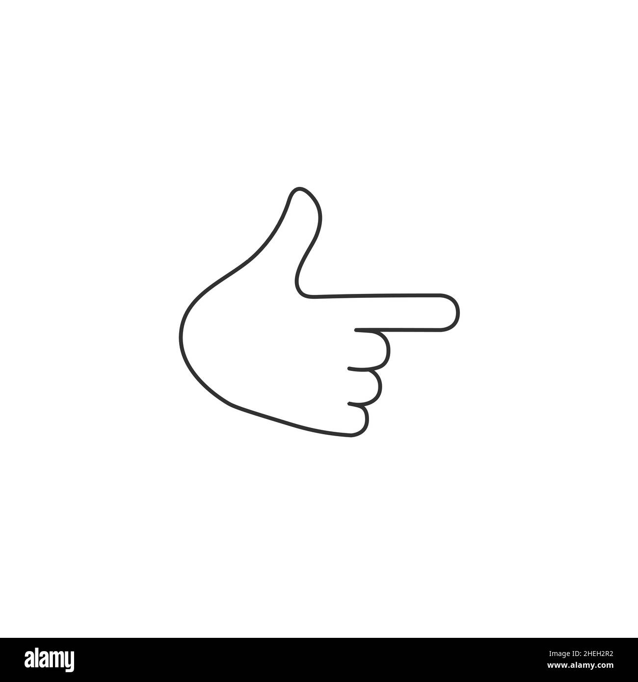 Hand mit Zeigefinger Linie Symbol. Lineare Stil Zeichen für mobile Konzept und Web-Design. Vektorsymbol für den rechten Umriss des Fingers. Symbol, Logo illu Stock Vektor