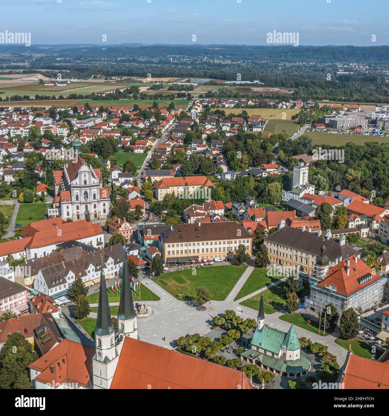 Altötting ist ein landesweit bekannter Wallfahrtsort in der Tourismusregion Inn-Salzach. Stockfoto