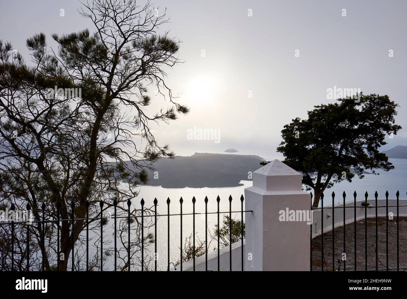 Winter auf Santorini Stockfoto