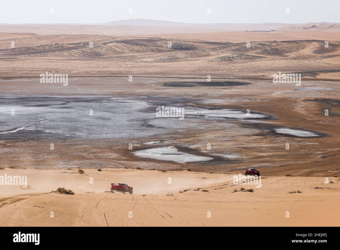 204 Roma Nani (SPA), Haro Bravo Alex (SPA), Bahrain RAID Xtreme, BRX Prodrive Hunter T1+, Auto FIA T1/T2, W2RC, 221 Terranova Orlando (arg), Oliveras Carreras Daniel (SPA), Bahrain RAID Xtreme, BRX Prodrive Hunter T1+, Auto FIA T1/T2, Aktion während der Etappe 8 der Rallye Dakar 2022 zwischen Al Dawadimi und Wadi Ad Dawasir, am 10th 2022. Januar in Wadi Ad Dawasir, Saudi-Arabien - Foto: Florent Gooden/DPPI/LiveMedia Stockfoto