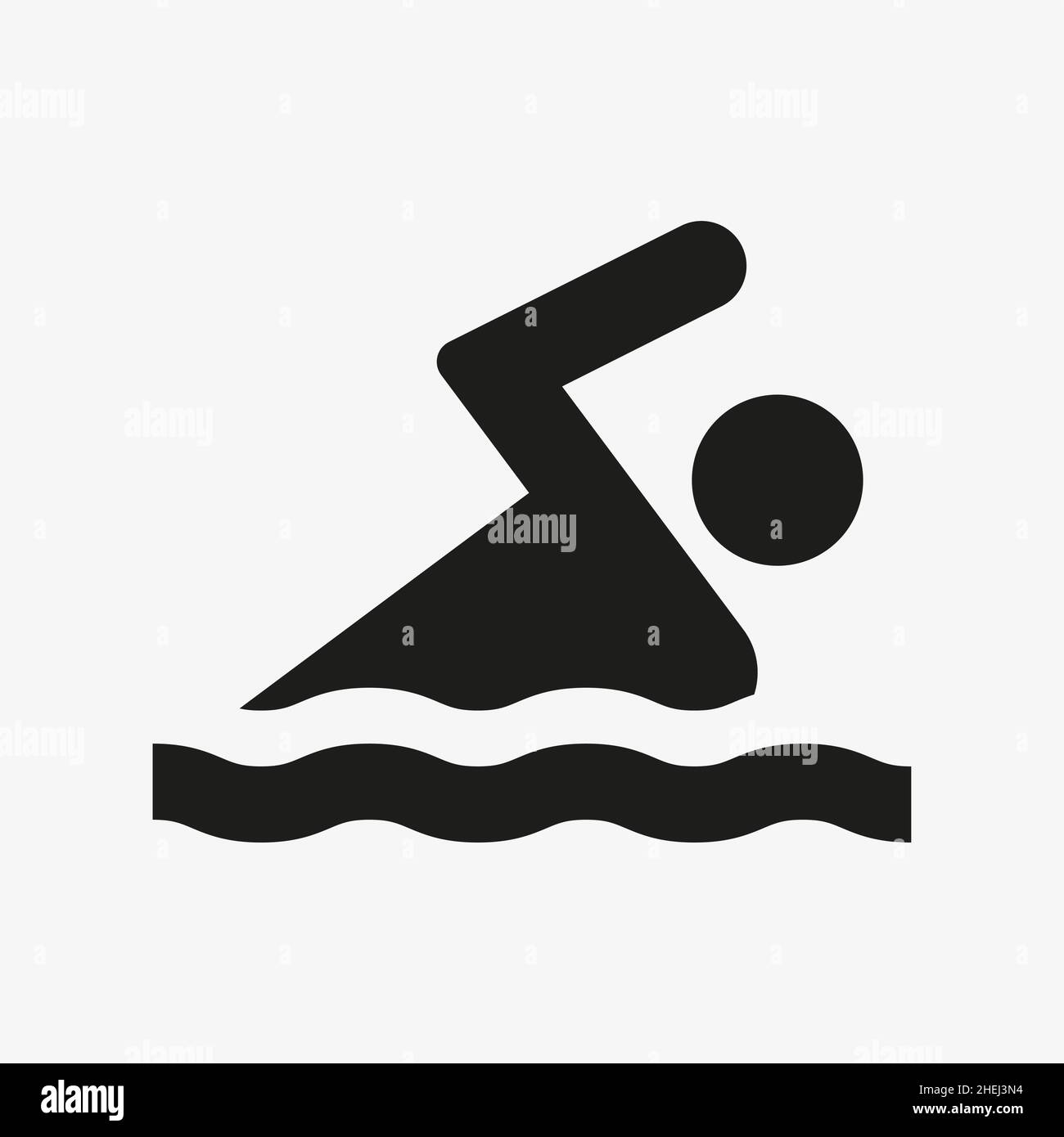 Symbol „Schwimmen“. Vector Schwimmbad schwarzes Piktogramm Stock Vektor