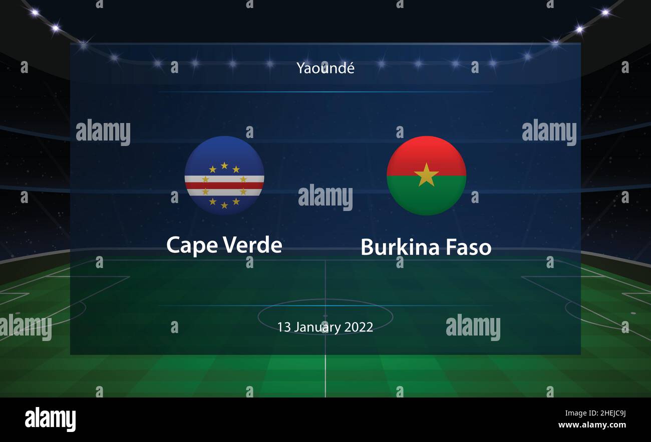 Kap Verde gegen Burkina Faso Fußball-Anzeigetafel