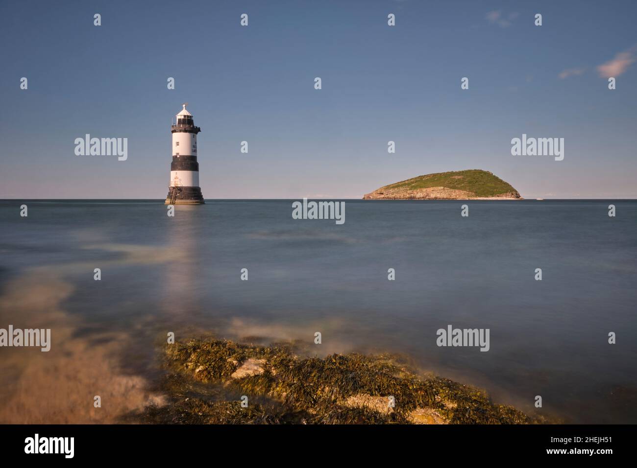 Trwyn Du Leuchtturm Stockfoto