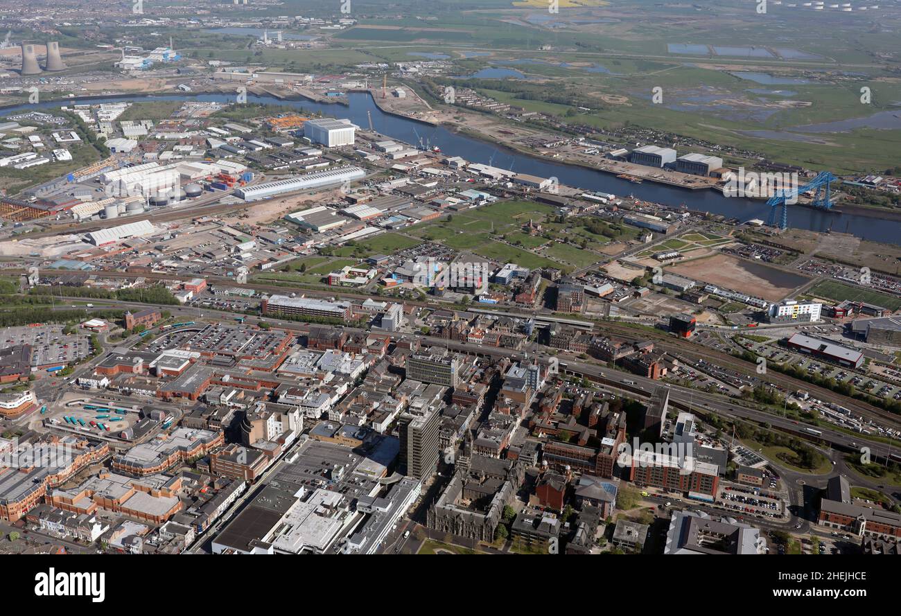 Luftaufnahme von Middlesbrough im Nordosten Englands Stockfoto