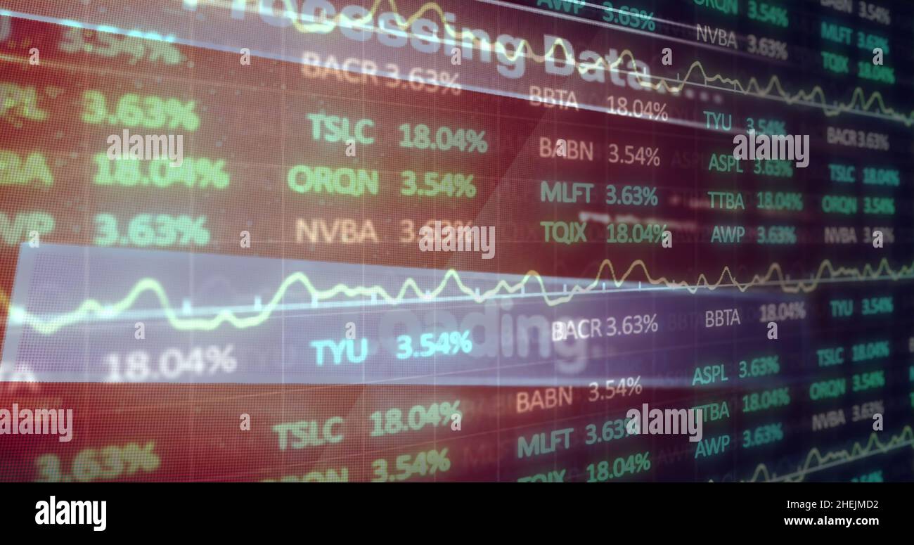 Bild der Verarbeitung von Finanzdaten Stockfoto