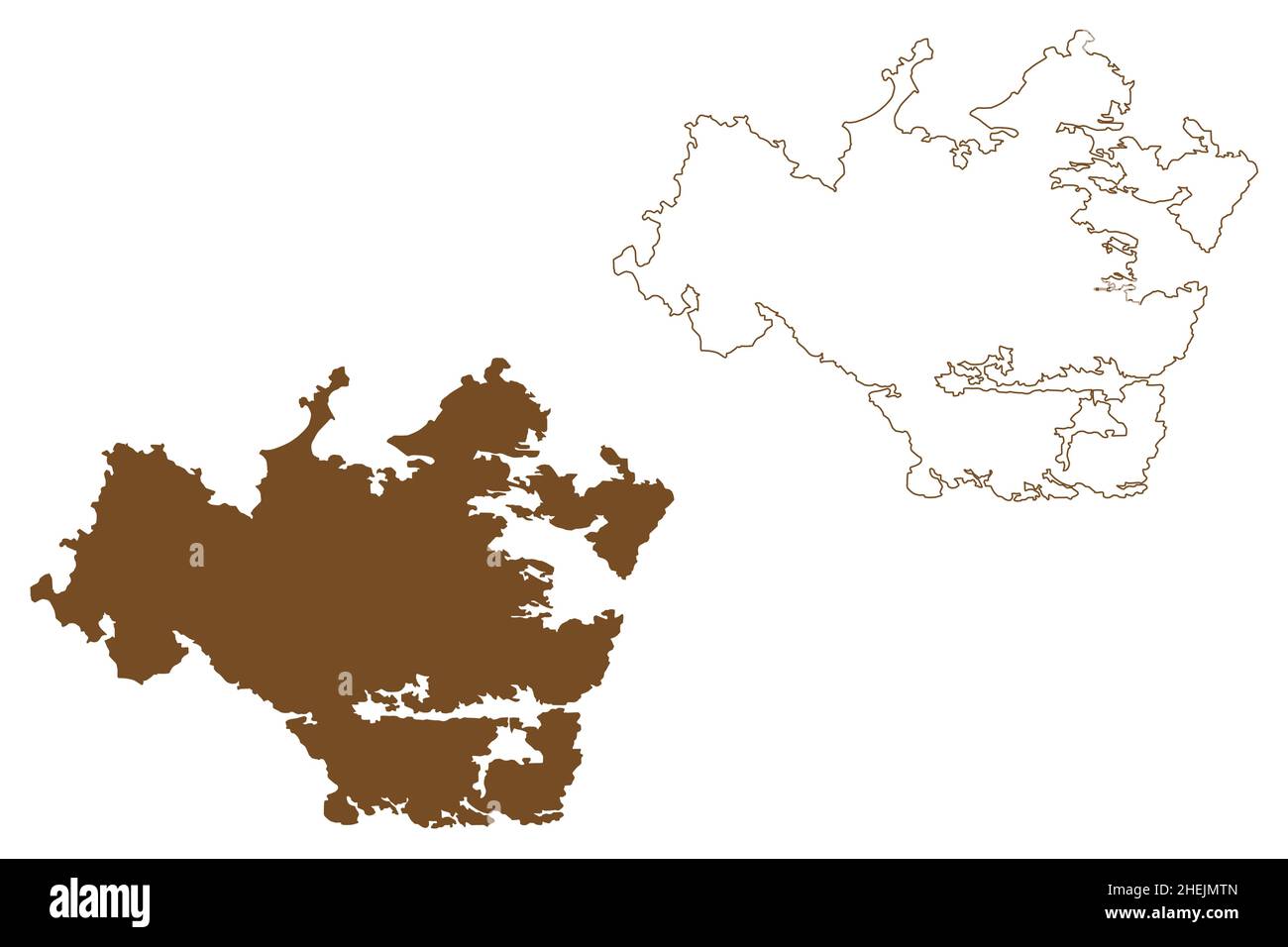 North Uist Island (Vereinigtes Königreich von Großbritannien und Nordirland, Schottland, Äußere Hebriden) Kartenvektordarstellung, Scribble Sketch Isle of No Stock Vektor