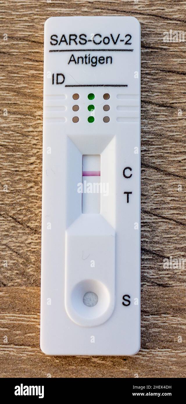 Covid Antigen-Test mit negativem Ergebnis Stockfoto