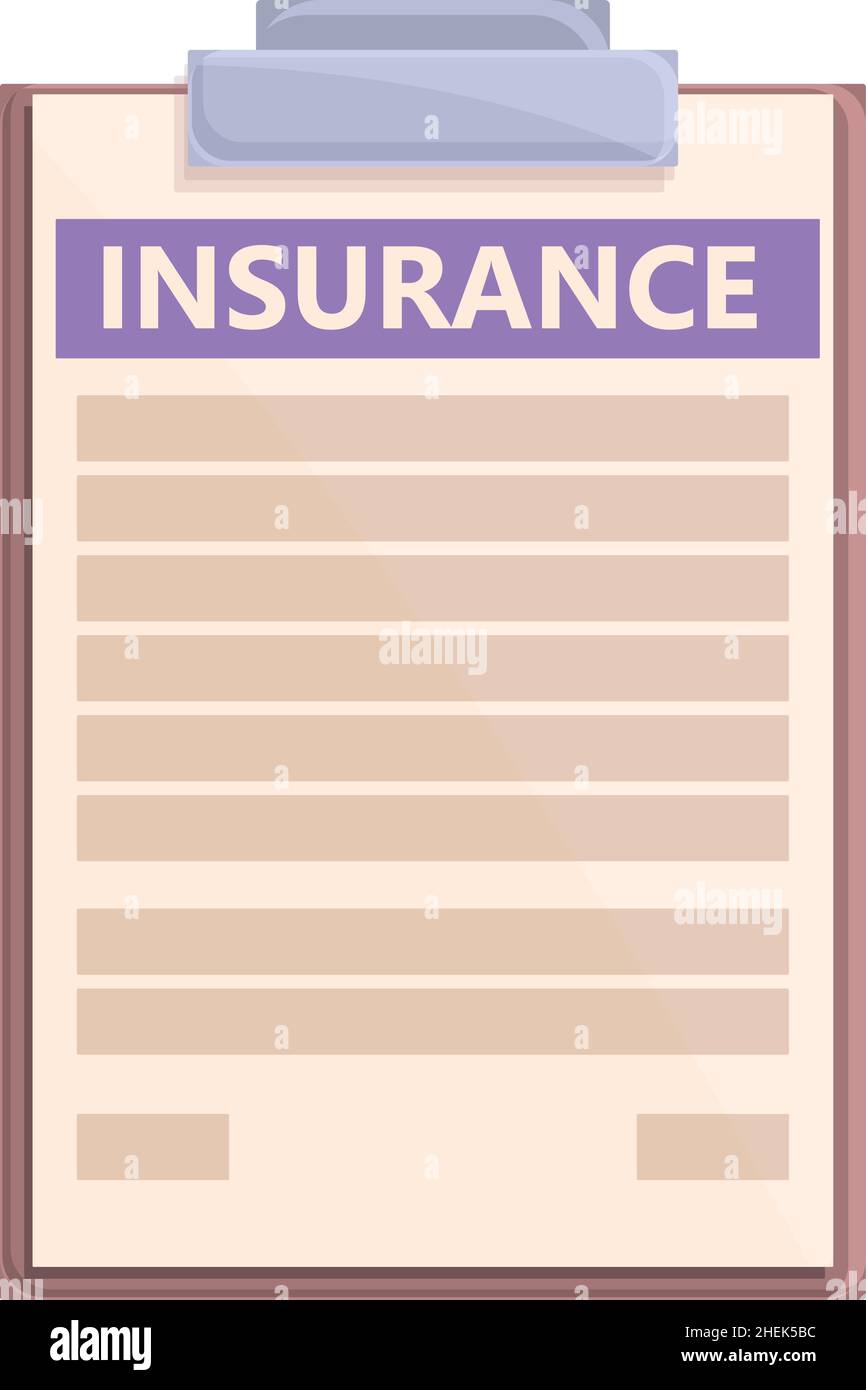 Cartoon-Vektor für das Symbol für den Versicherungsvertrag. Geschäftsdokument. Vertragssicherung Stock Vektor
