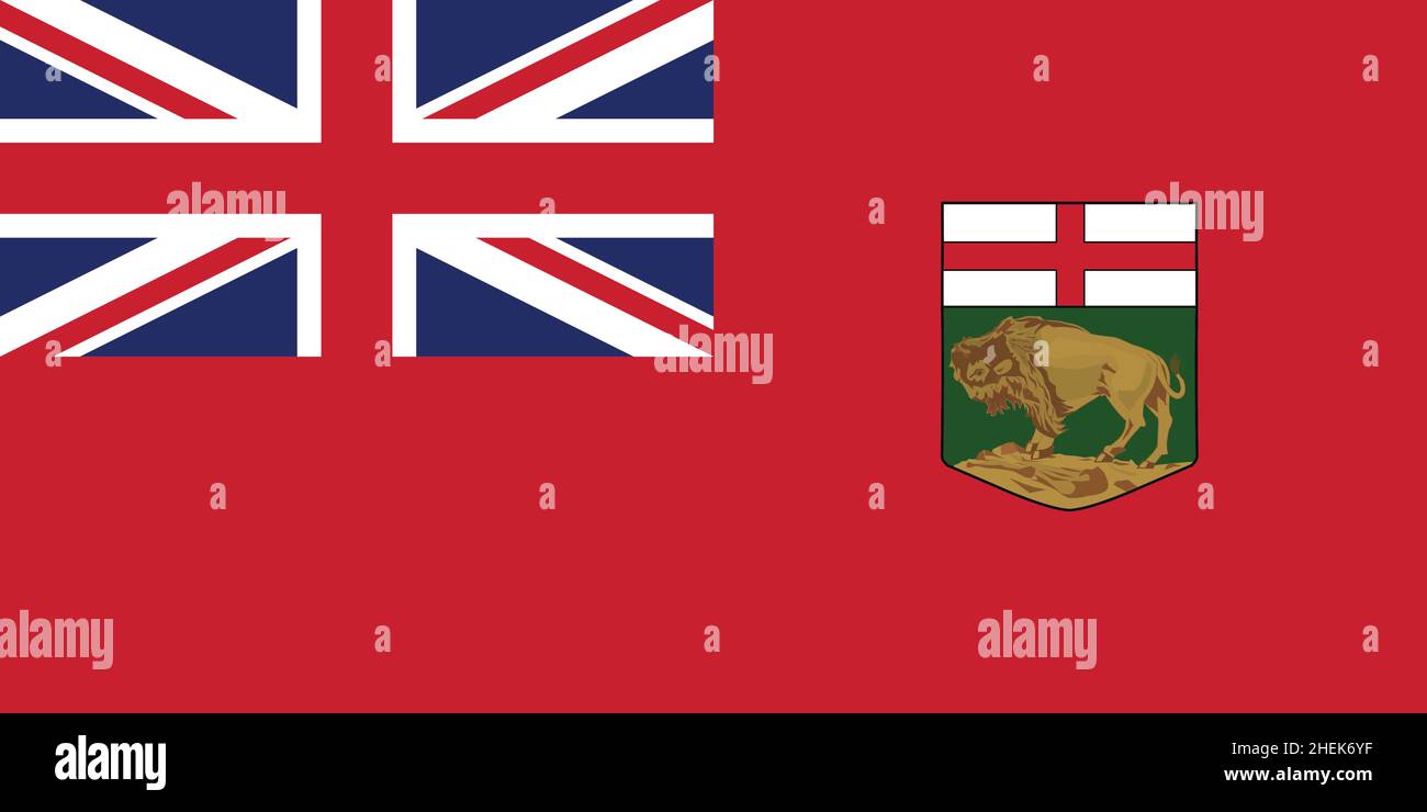 Offizielle aktuelle Vektorflagge der kanadischen Provinz MANITOBA, KANADA Stock Vektor