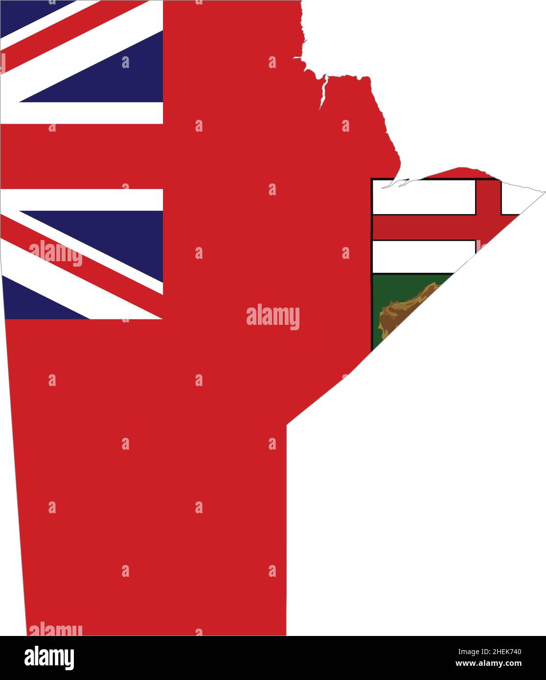 Flache Vektor-Verwaltungsflaggenkarte der kanadischen Provinz MANITOBA, KANADA Stock Vektor