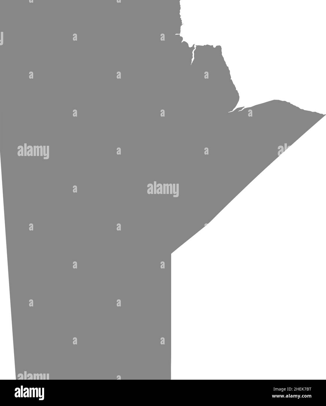 Grau flache leere Vektor-Verwaltungskarte der kanadischen Provinz MANITOBA, KANADA Stock Vektor