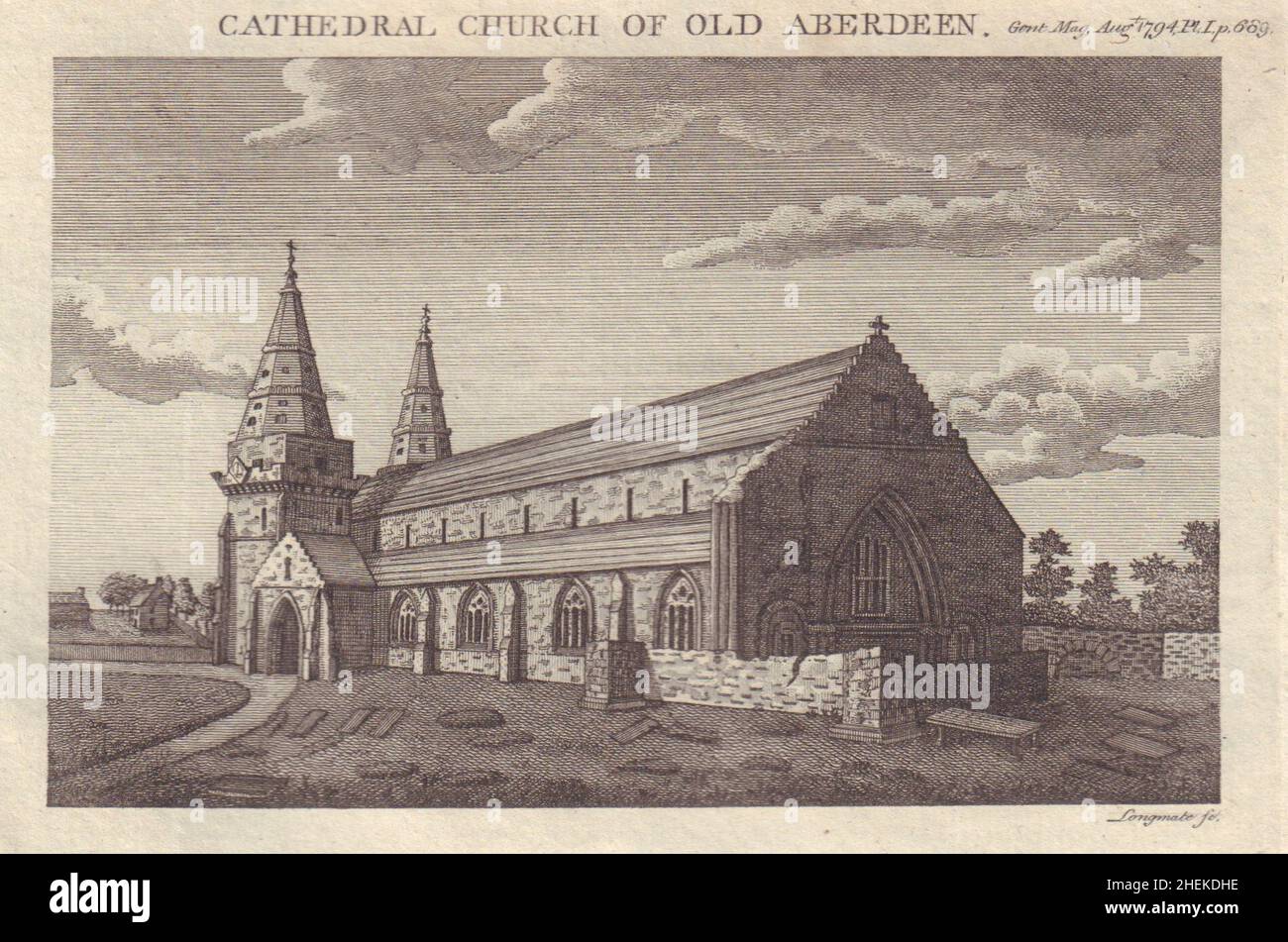 The Cathedral Church of St Machar's, Old Aberdeen, Schottland 1794 drucken Stockfoto