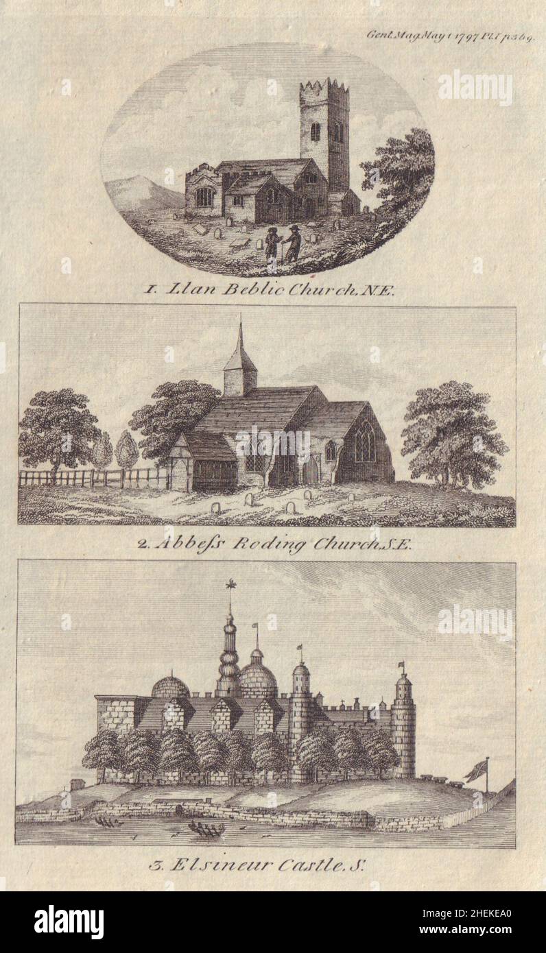 St. Edmund Äbtissin Roding Kirche Schloss Kronborg Helsingor Pebig Llanbebig 1797 Stockfoto