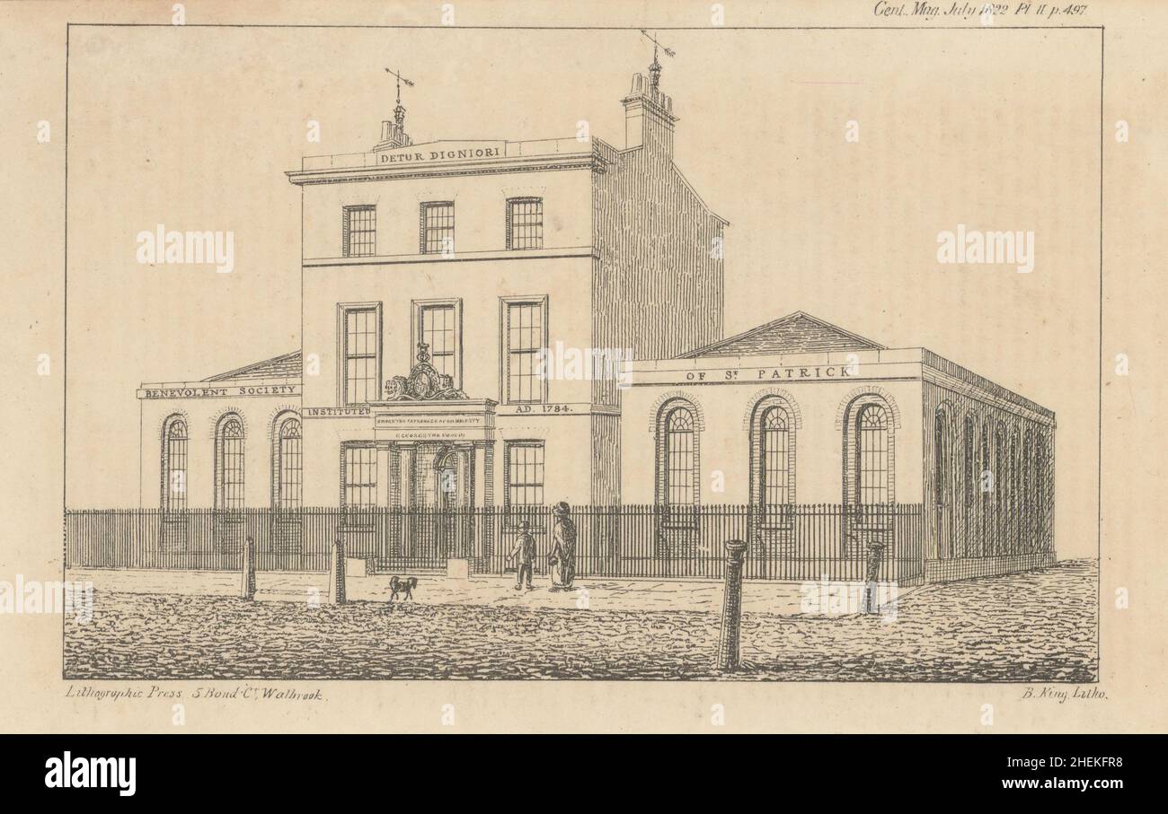 St Patrick Benevolent Society 61 Stamford Street jetzt London Nautical School 1822 Stockfoto