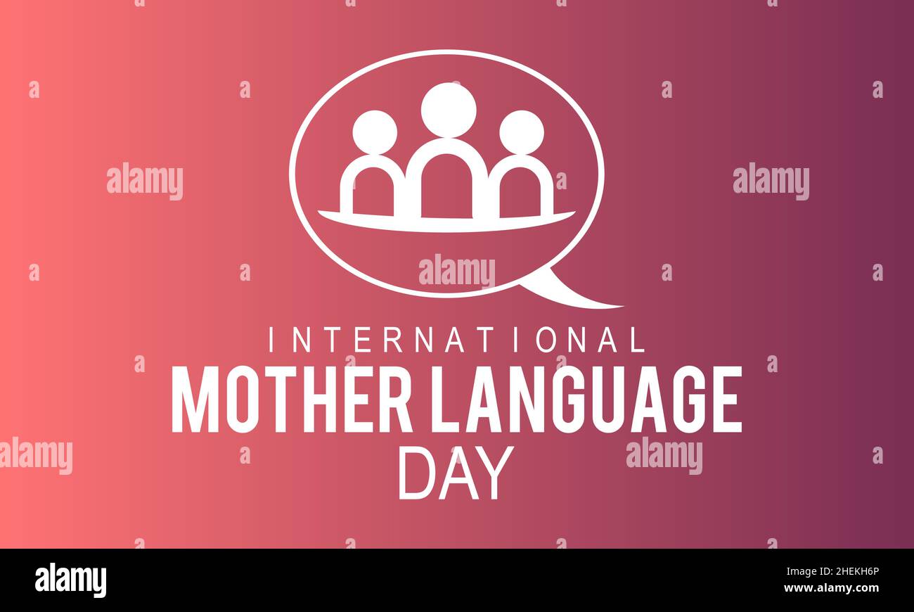 Internationaler Tag Der Muttersprache, 21. Februar. Vektor-Vorlage Design für Banner, Karte, Poster, Hintergrund. Stock Vektor