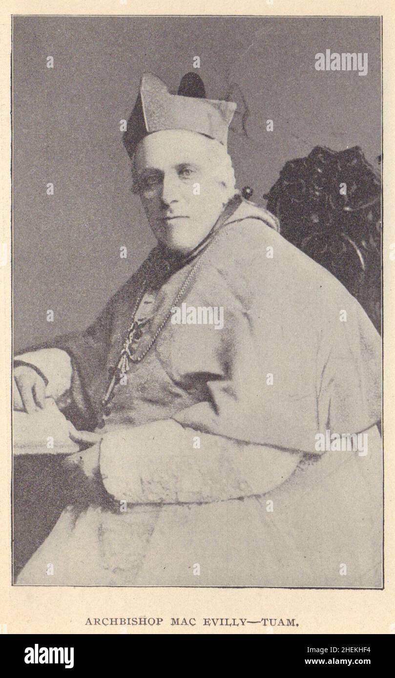 Erzbischof MacEvilly - Tuam. Irland Klerus 1905 altes antikes Druckbild Stockfoto