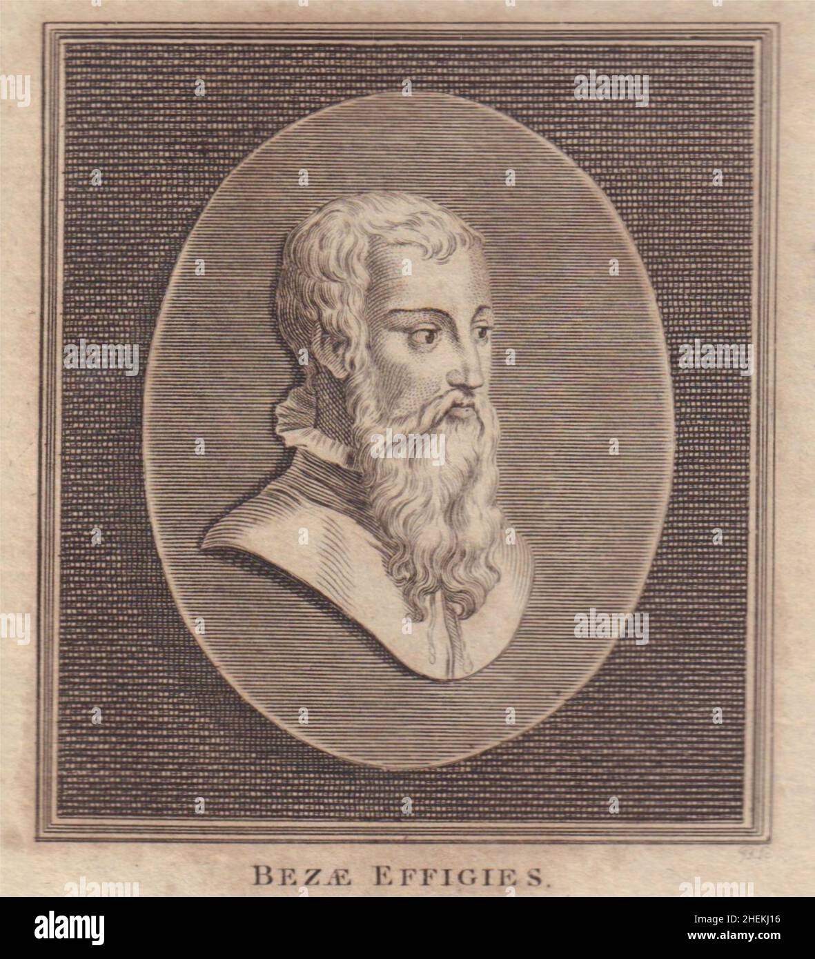 Théodore de Bèze / Beza, Übersetzerin des Neuen Testaments. Frankreich. KLEIN 1797 Stockfoto