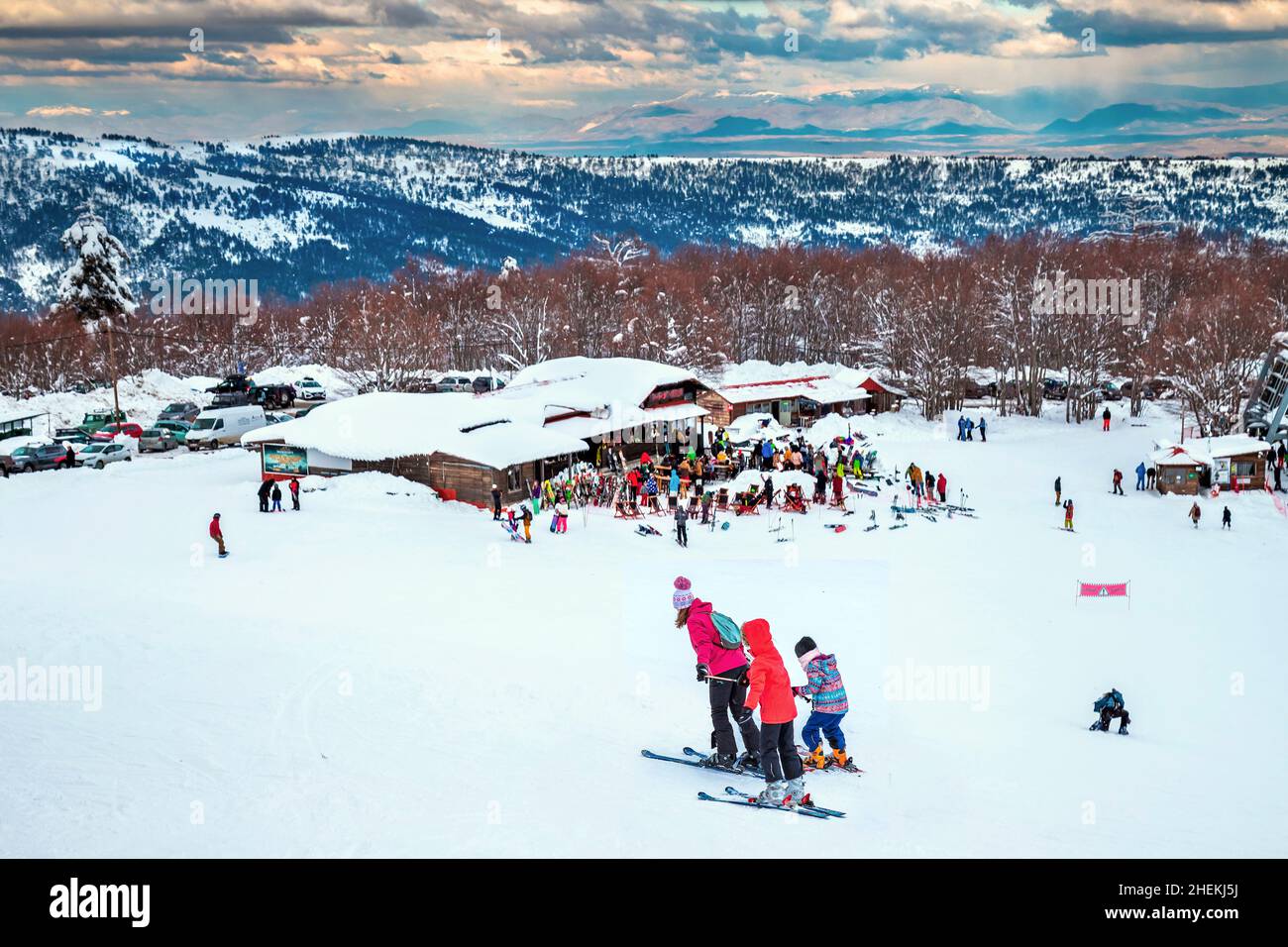 Vasilitsa Ski Center, Grevena, Westmakedonien, Griechenland. Stockfoto