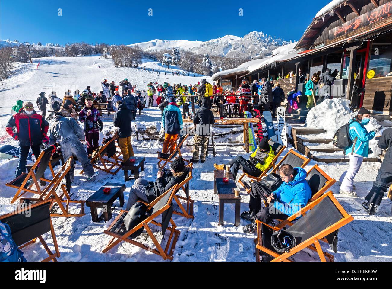Vasilitsa Ski Center, Grevena, Westmakedonien, Griechenland. Stockfoto