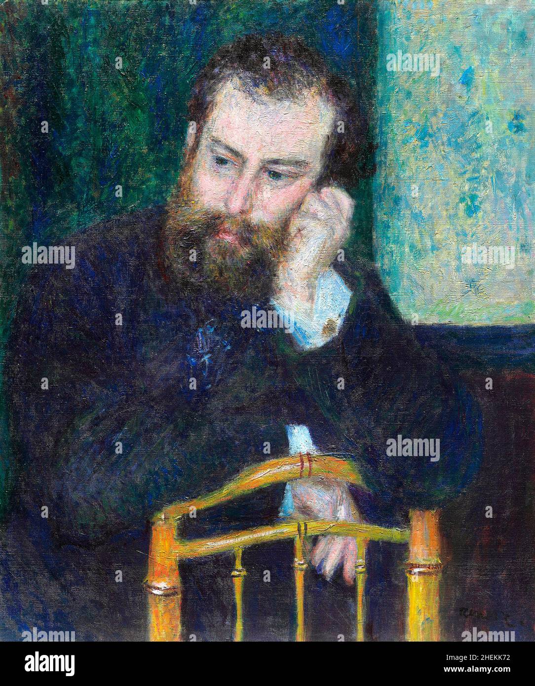 Alfred Sisley (1839-1899) von Pierre-Auguste Renoir, Öl auf Leinwand, 1876 Stockfoto