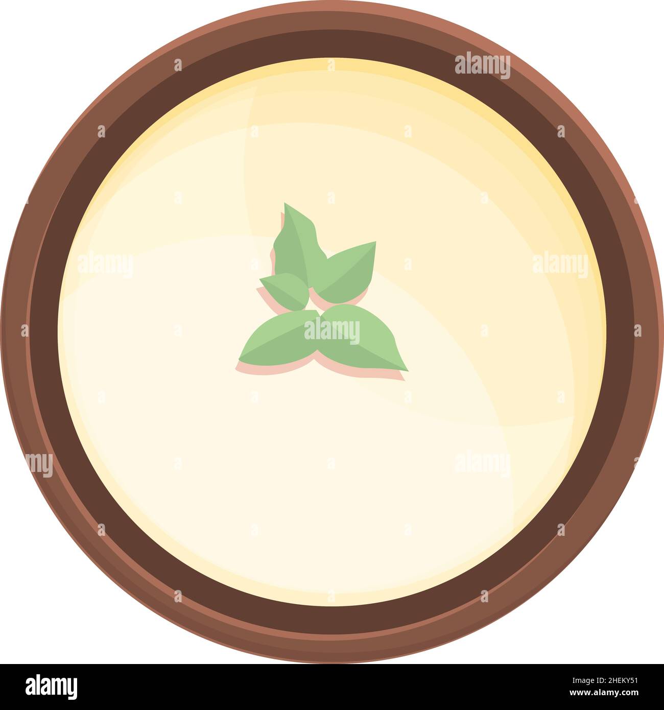 Cartoon-Vektor mit Püree-Sahnesuppe-Symbol. Heiße Schüssel. Mit einem Gericht Stock Vektor