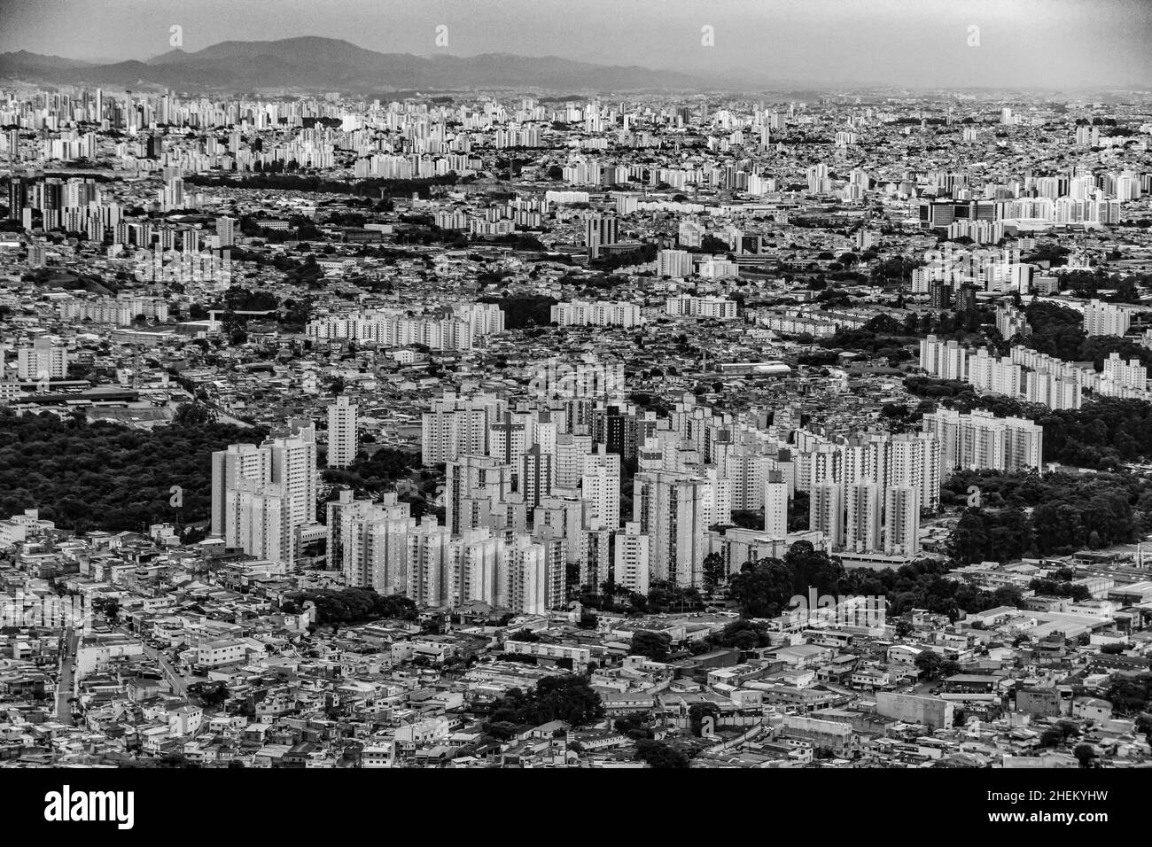 Luftaufnahme eines Vororts von Rio de Janeiro, Brasilien Stockfoto