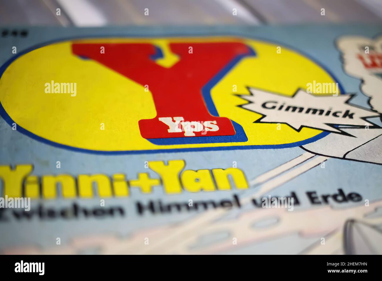 Viersen, Deutschland - Mai 9. 2021: Nahaufnahme des deutschen Comic-Magazins Cover Yps aus den achtziger Jahren Stockfoto