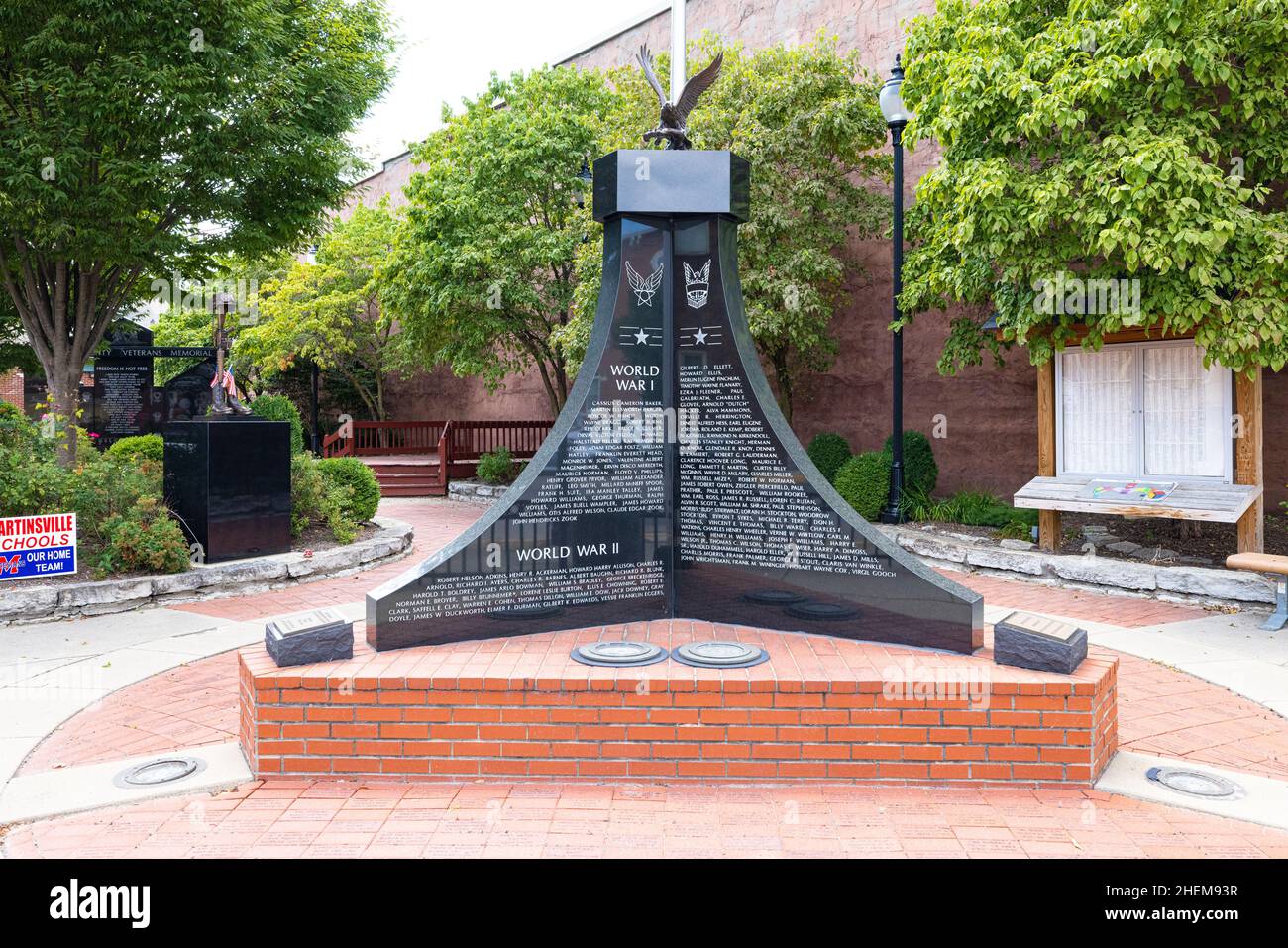 Martinsville, Indiana, USA - 20. August 2021: Das Morgan County Veterans Memorial Stockfoto