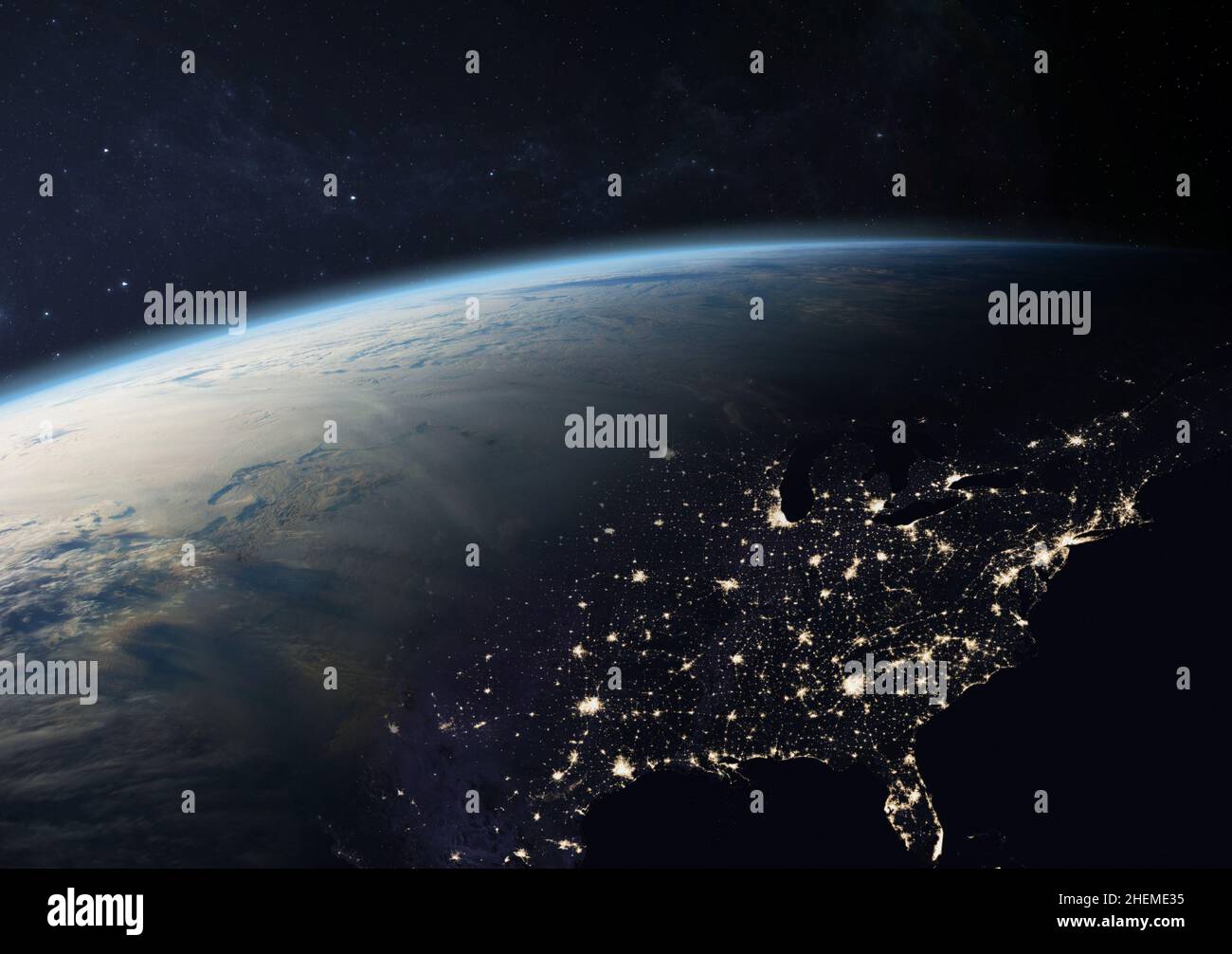Erde Bei Nacht Aus Dem All www.alamy.de