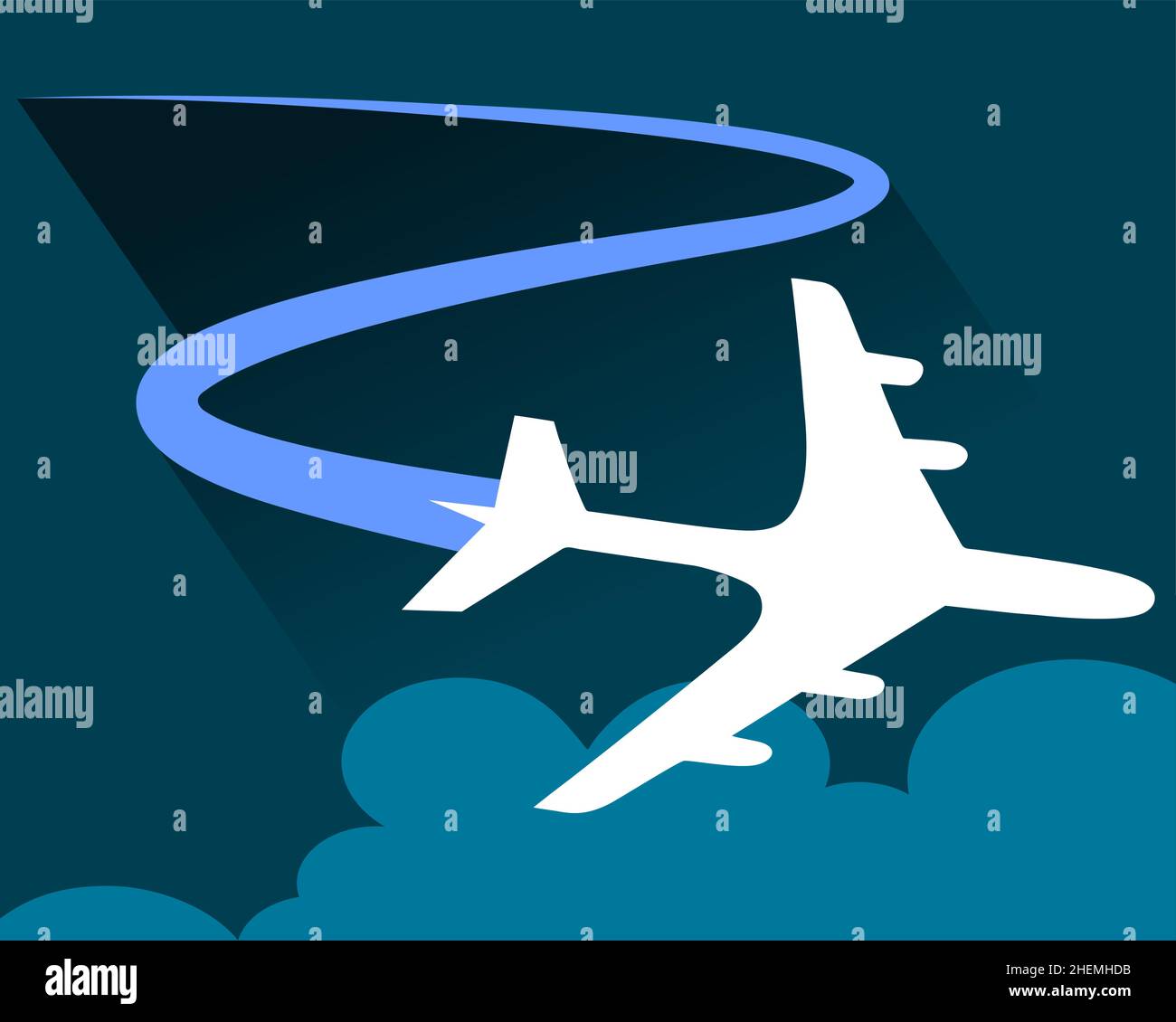 Ja, Flug mit dem Flugzeug. Sicherheit und „Ja“-Textzeilen-Trace und Flugstrecken, Fluglinientext am besten Vektordarstellung Stock Vektor
