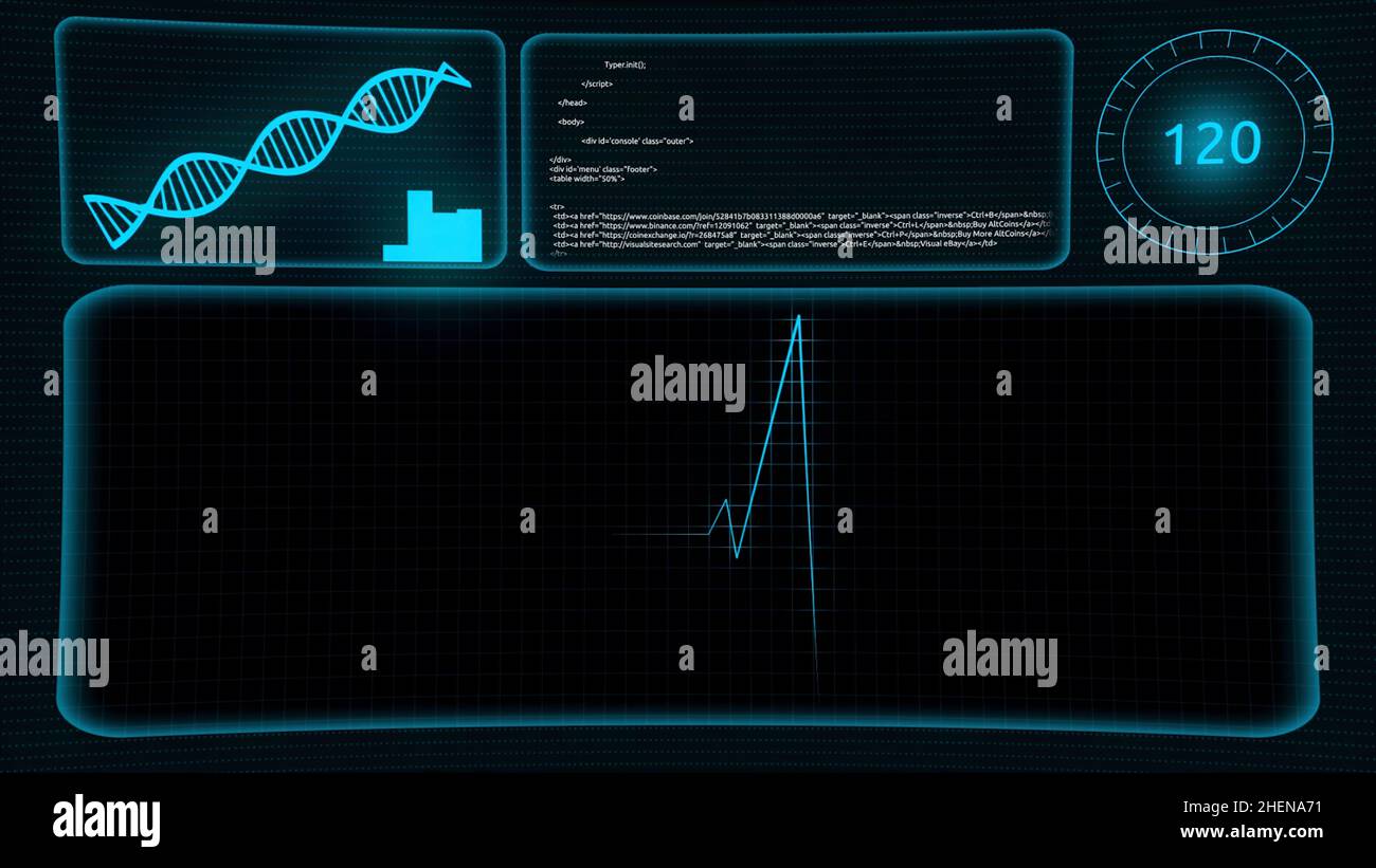 Endlos wiederholbare Hintergrund EKG Elektrokardiogramm Puls reale Wellenform. Gesundheit Forschung Bewegung Infografiken Technologie Wissenschaft Analyse. Stockfoto